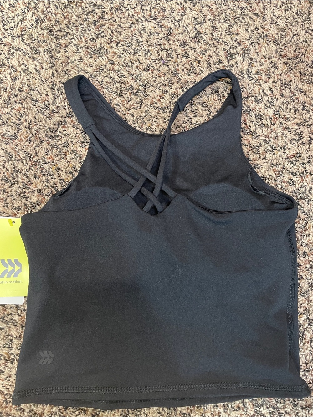 Sporty Black Cropped High-Neck Tank Top Girls L (10/12) NWT - Picture 2 of 4